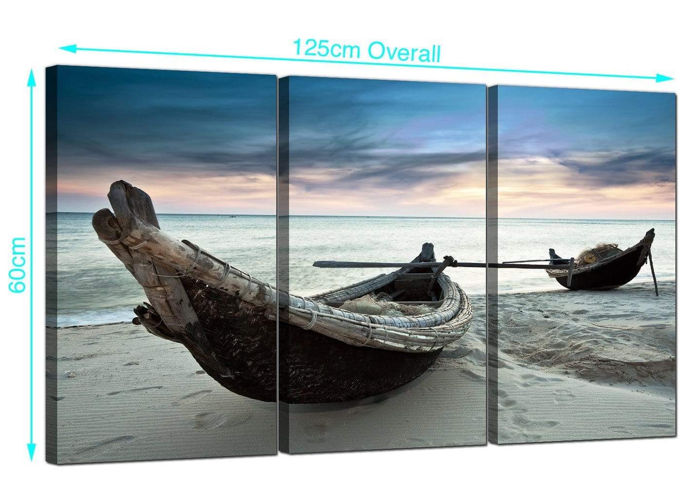 Thailand Fishing Boats Sunset Beach Modern Canvas Art