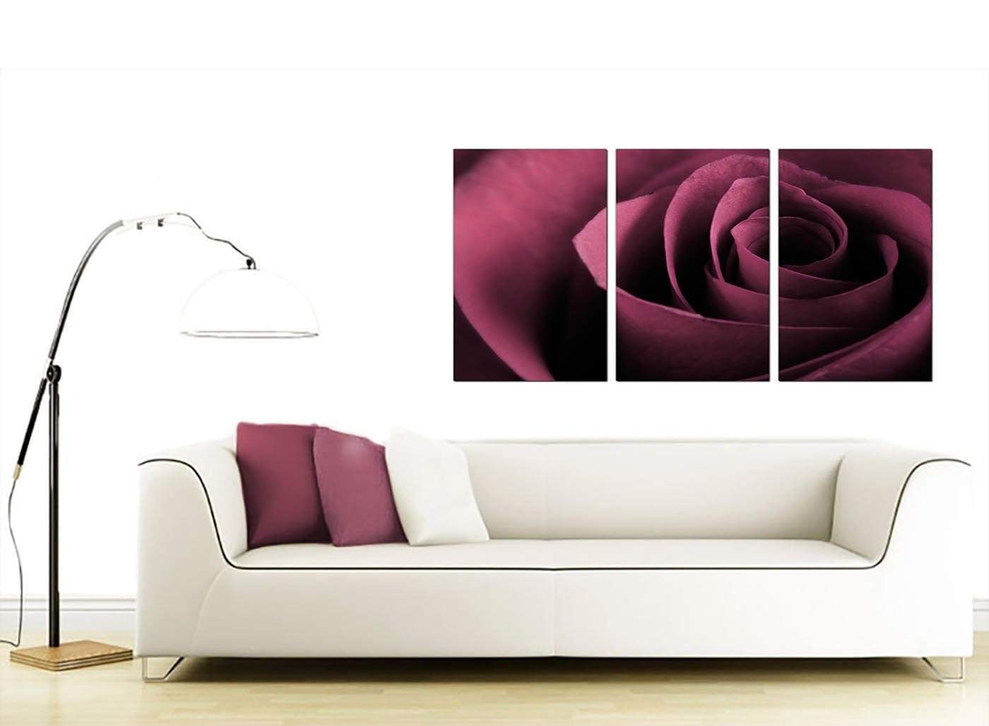Plum Coloured Rose Petal Flower Floral Modern Canvas Art