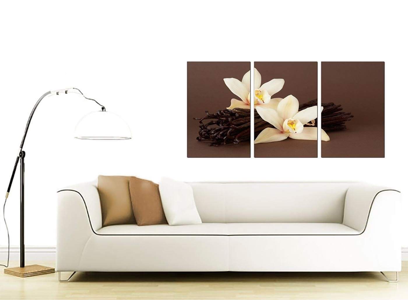 Brown and Cream Flower Floral Canvas
