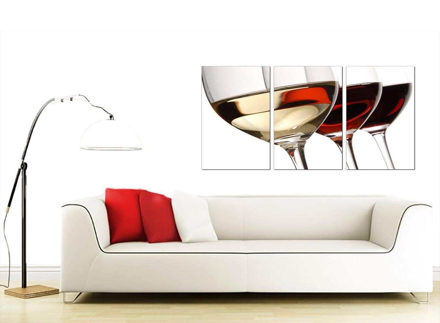 Red White Wine Glasses Kitchen Canvas