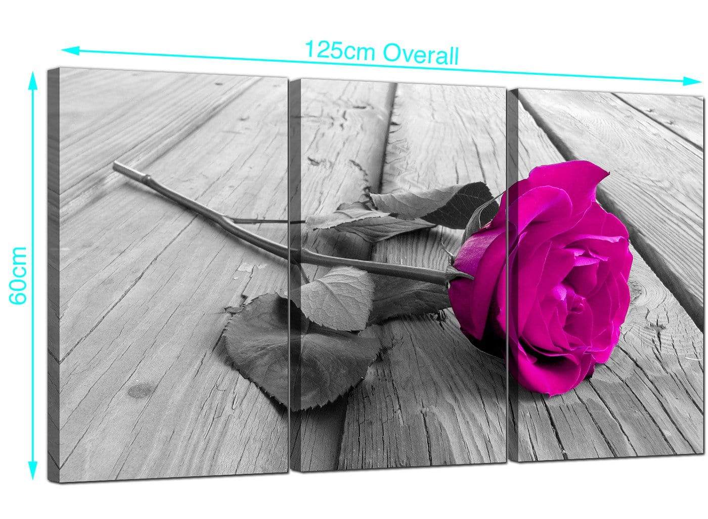 Pink Rose Grey Black White Flower Floral Canvas