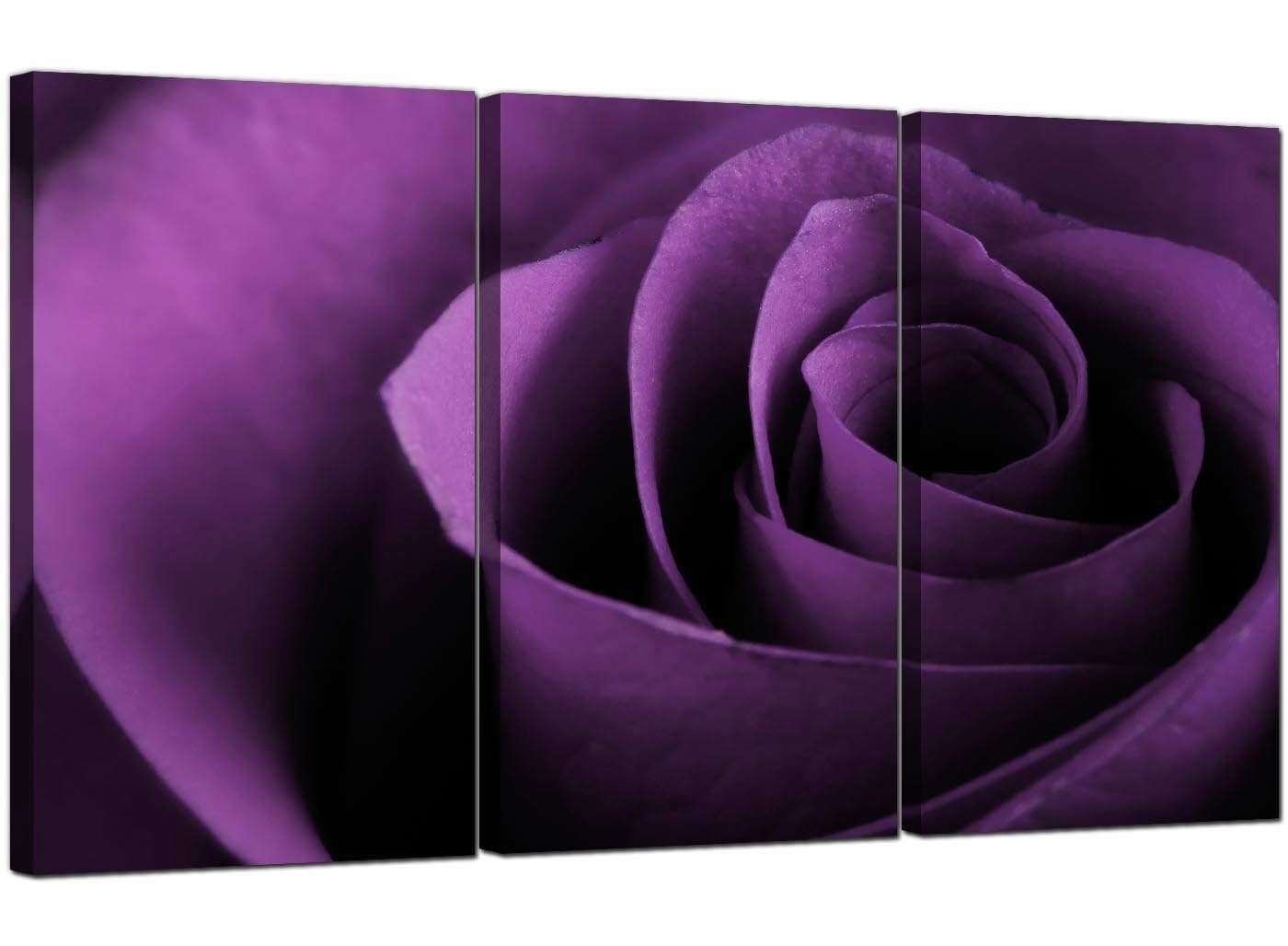 Purple Rose Petal Flower Floral Modern Canvas Art