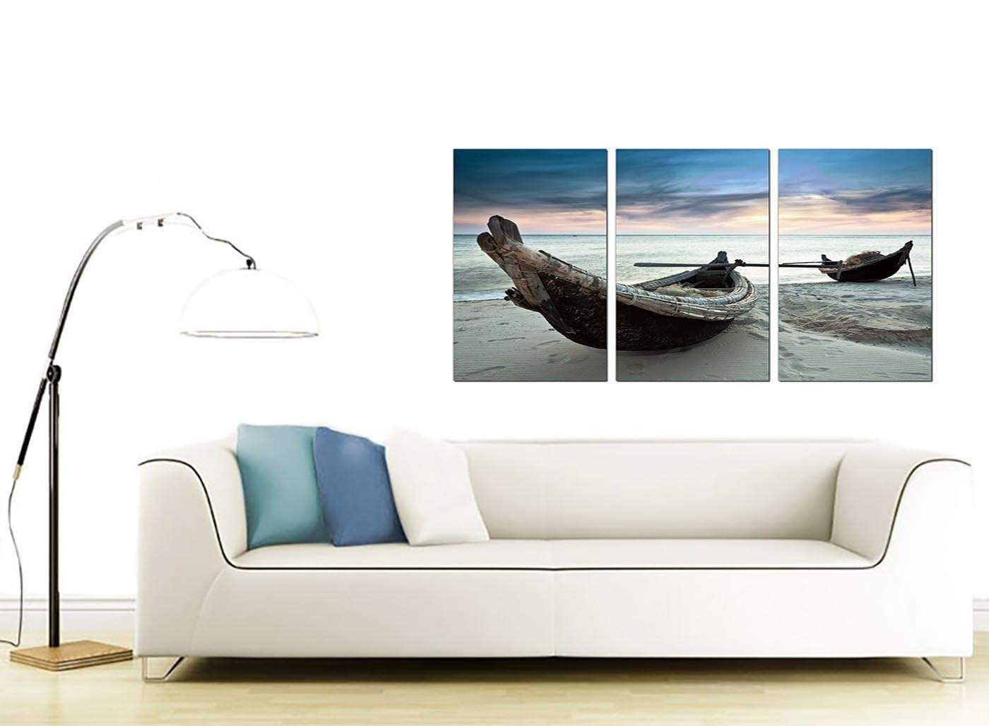 Thailand Fishing Boats Sunset Beach Modern Canvas Art