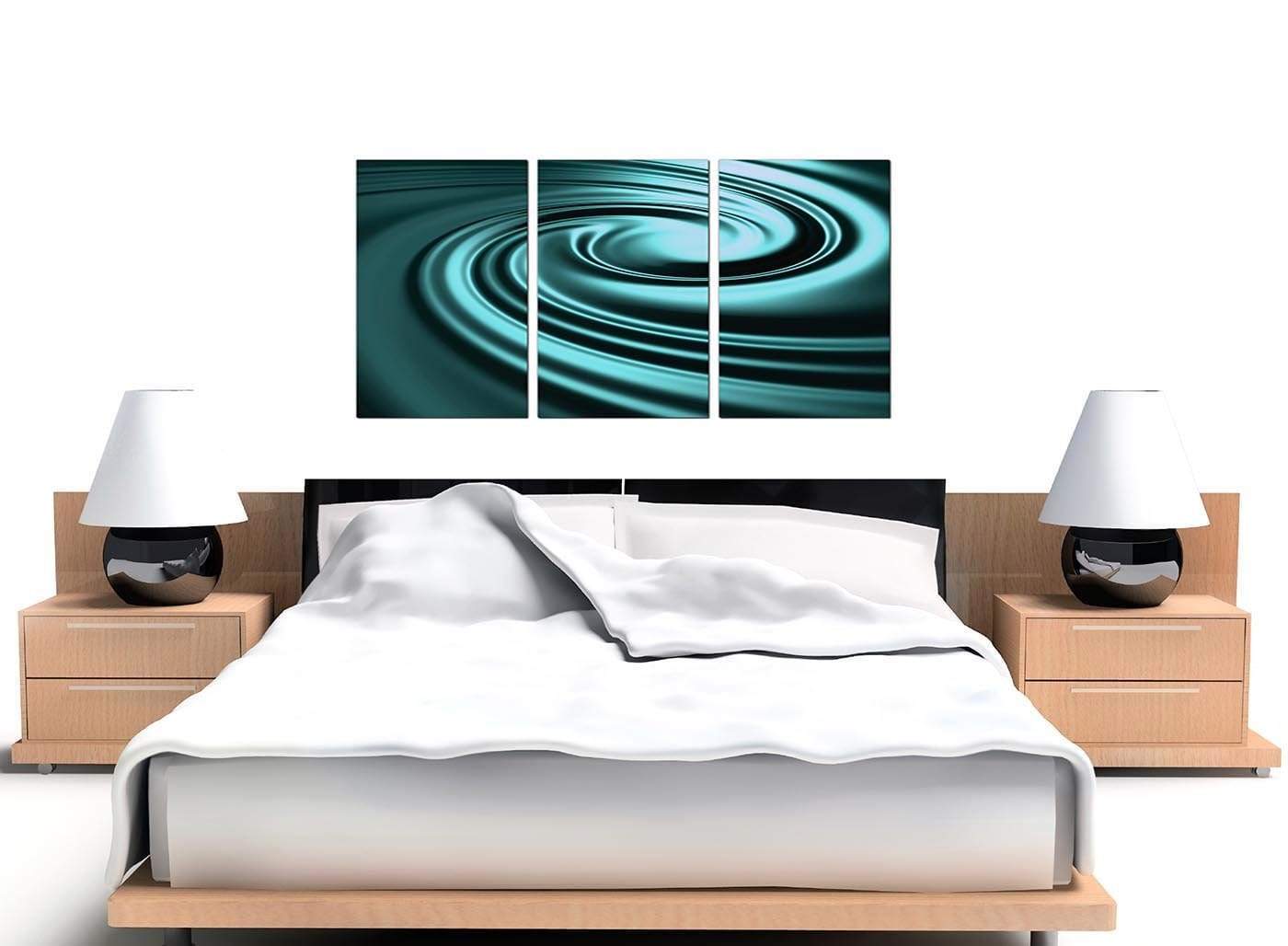 Teal Coloured Swirl Design Abstract Canvas