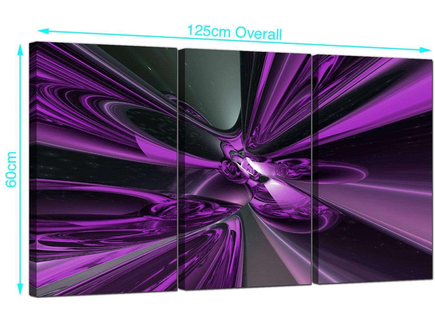 Purple and Black Cyclone Abstract Canvas
