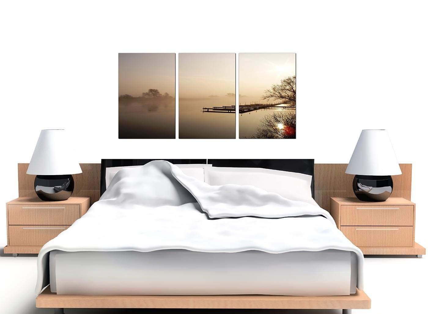 Sepia Brown Sunset Jetty Sunset View Landscape Canvas Art