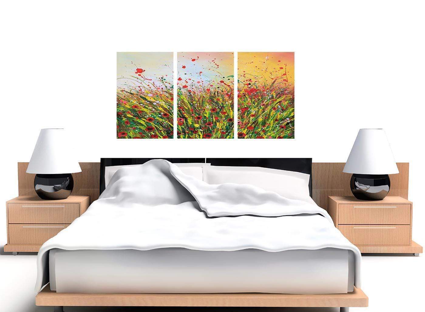 Modern Abstract Summertime Flowers Red Floral Canvas Prints
