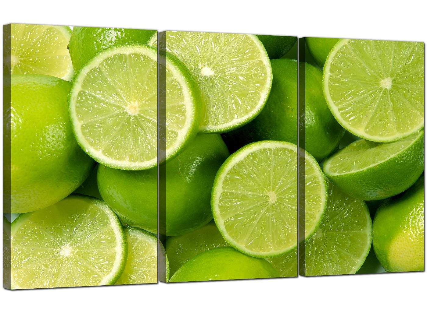 Lime Green Fresh Fruit Kitchen Modern Canvas Art
