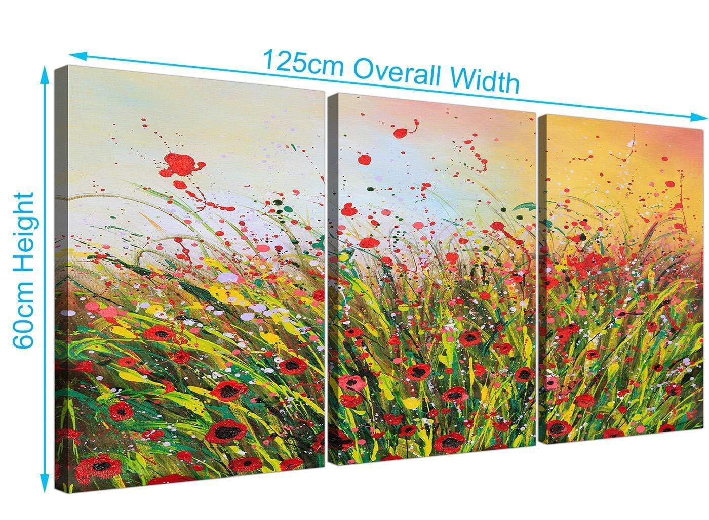 Modern Abstract Summertime Flowers Red Floral Canvas Prints