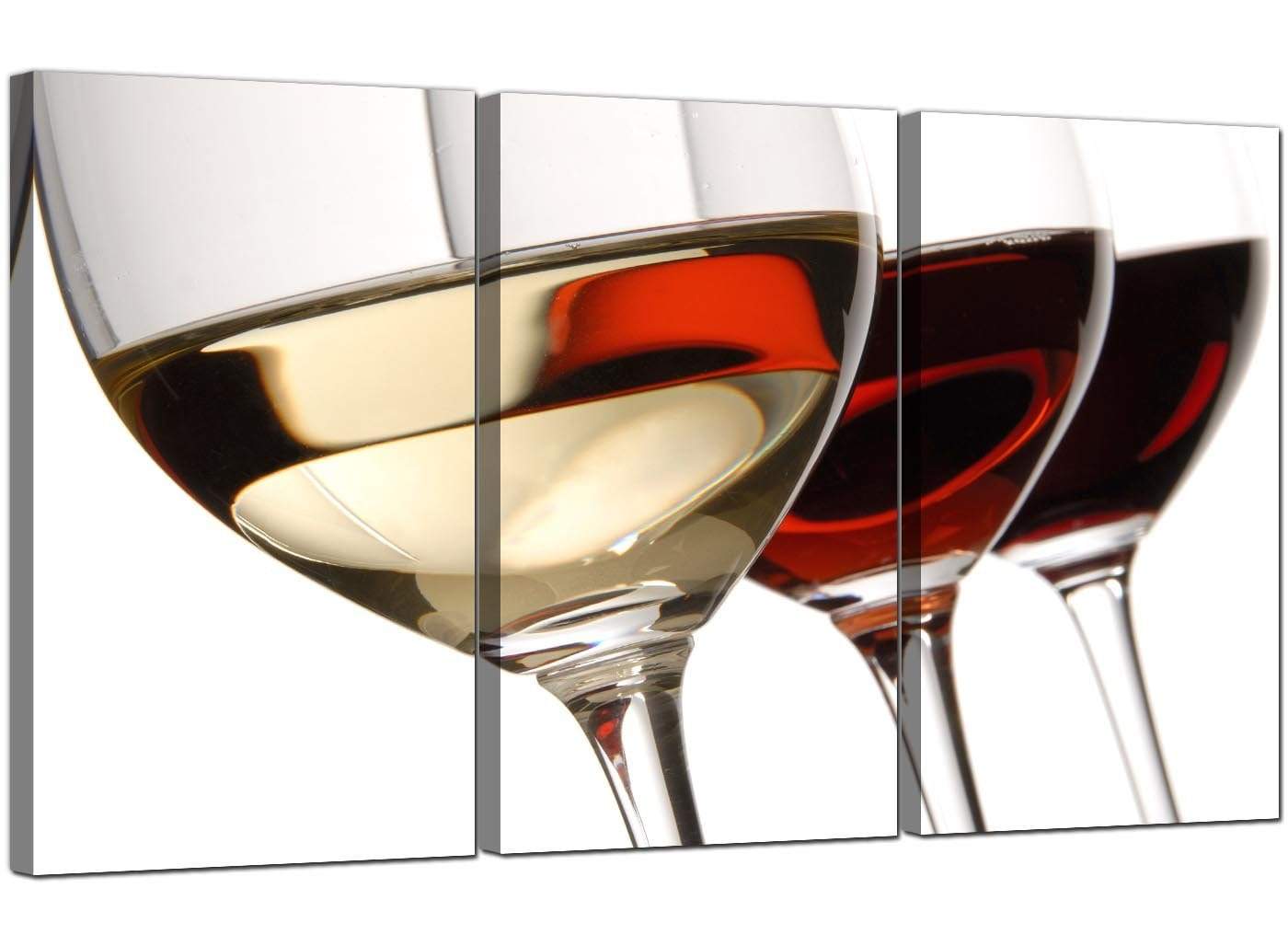 Red White Wine Glasses Kitchen Canvas