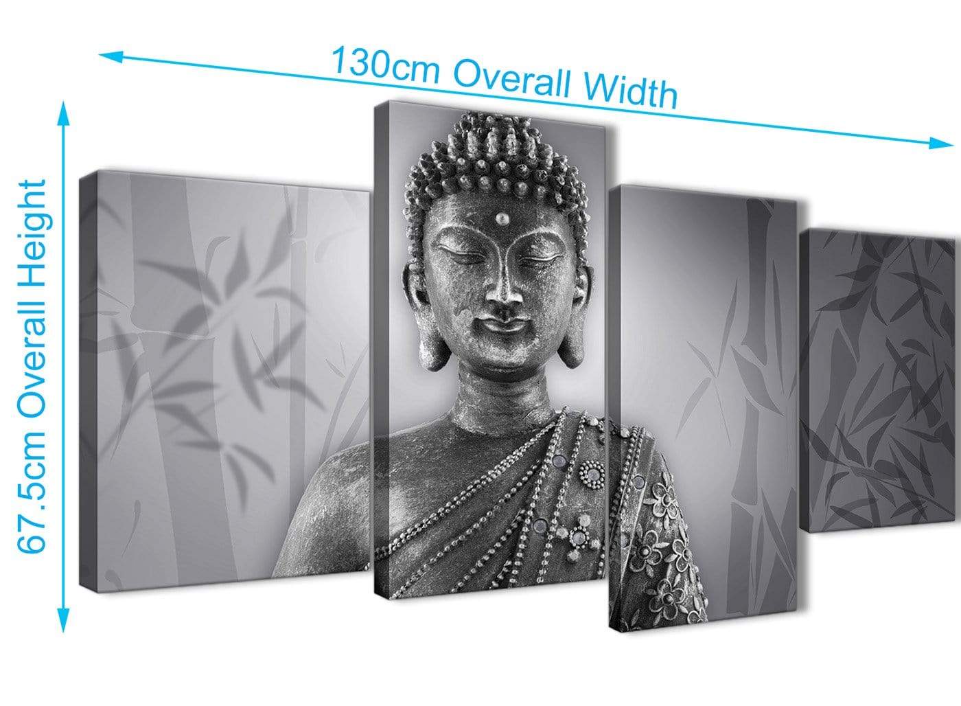 Black and White Buddhism Canvas Wall Art