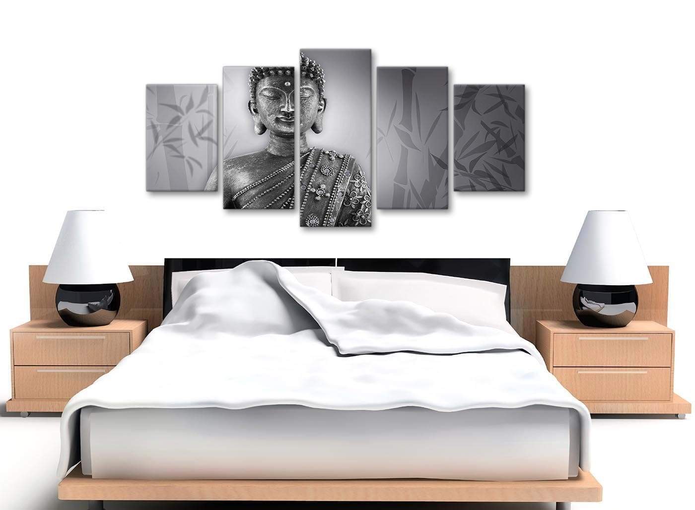 Black and White Buddhism Canvas Wall Art
