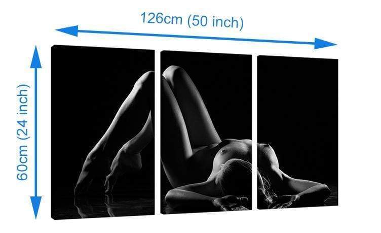 Modern Bedroom Black White Woman Nude Erotic Canvas