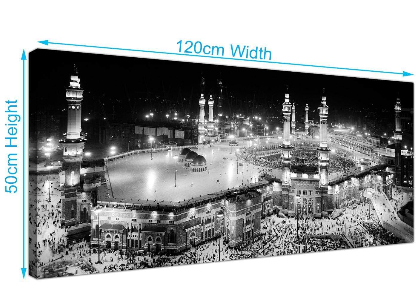 Black and White Islamic Mecca Temple