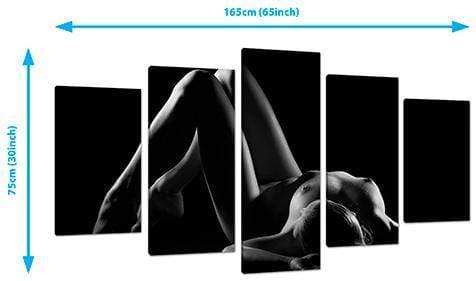 Modern Bedroom Black White Woman Nude Erotic Canvas