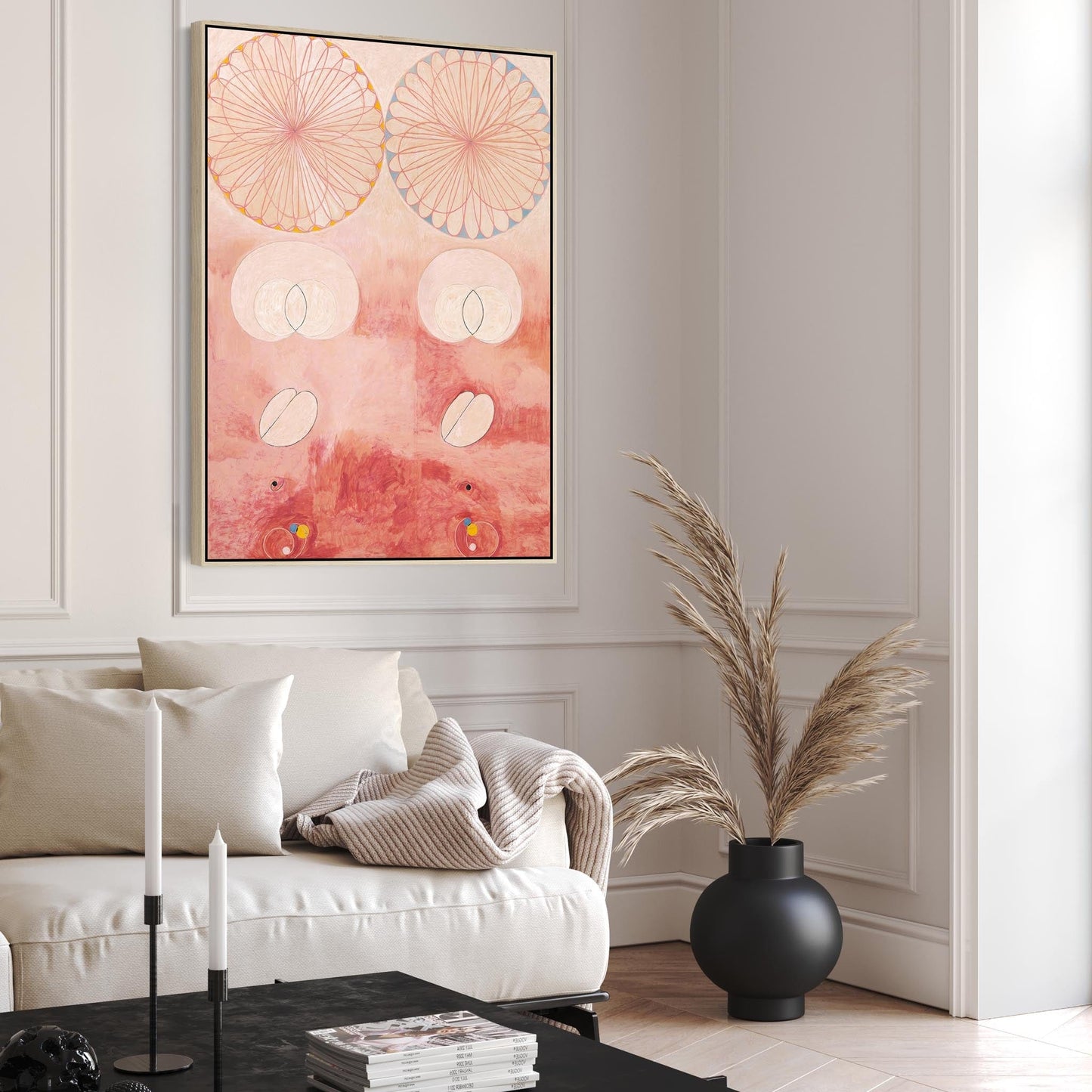 Hilma AF Klint Pink Abstract Wall Art Framed Canvas Print of No9 Old Age Painting