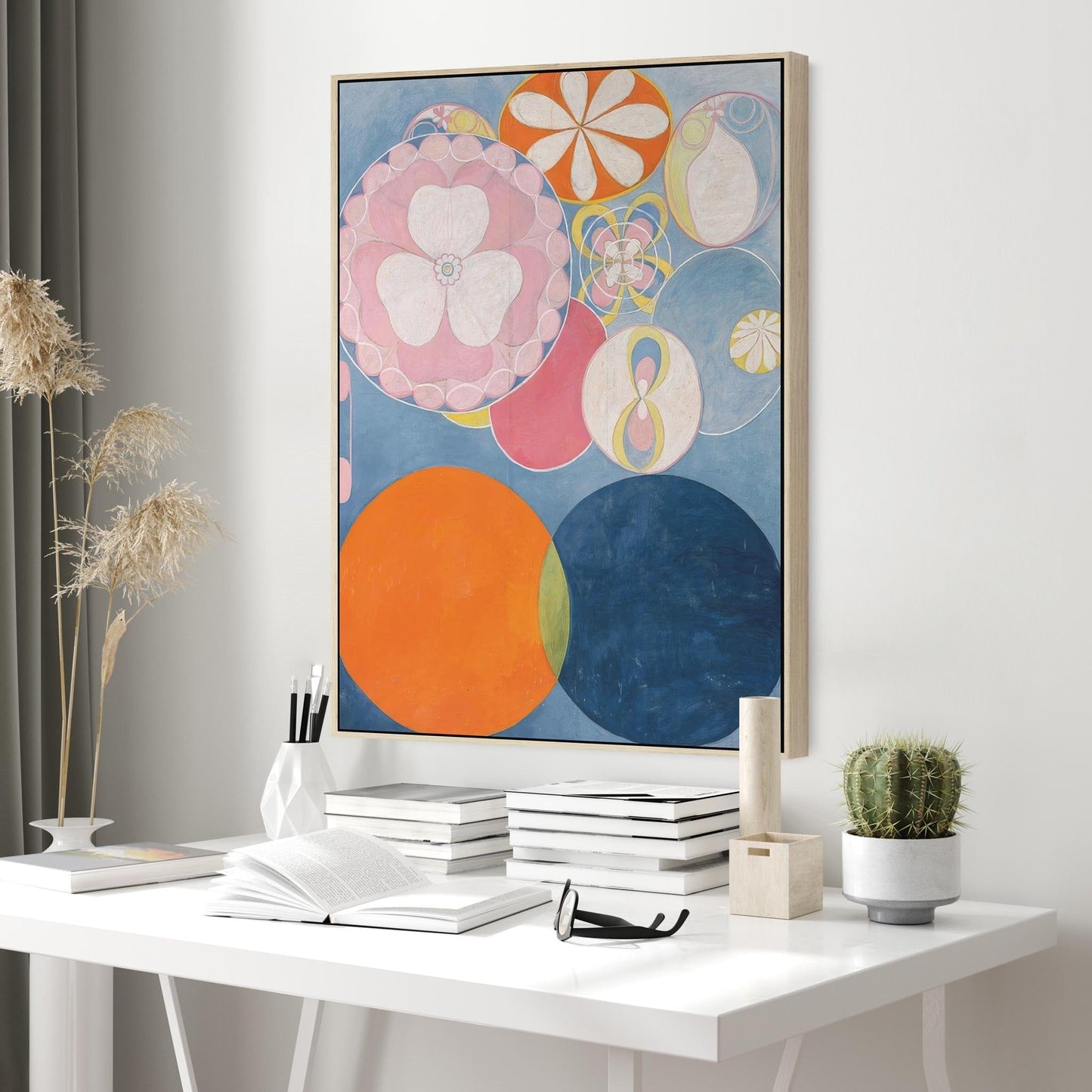 Hilma AF Klint Blue Abstract Wall Art Framed Canvas Print of No2 Childhood Painting