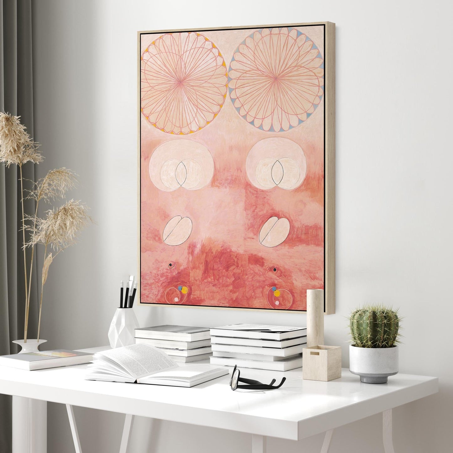 Hilma AF Klint Pink Abstract Wall Art Framed Canvas Print of No9 Old Age Painting