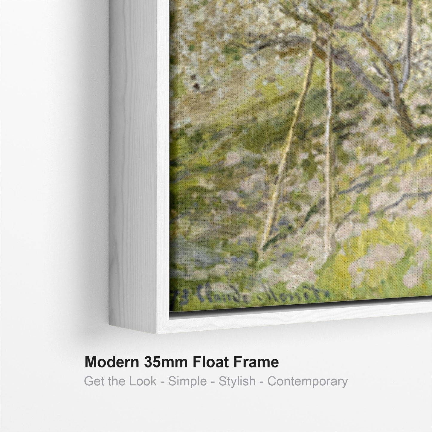 Large Claude Monet Framed Canvas Print of Spring Fruit Trees in Bloom Landscape Painting