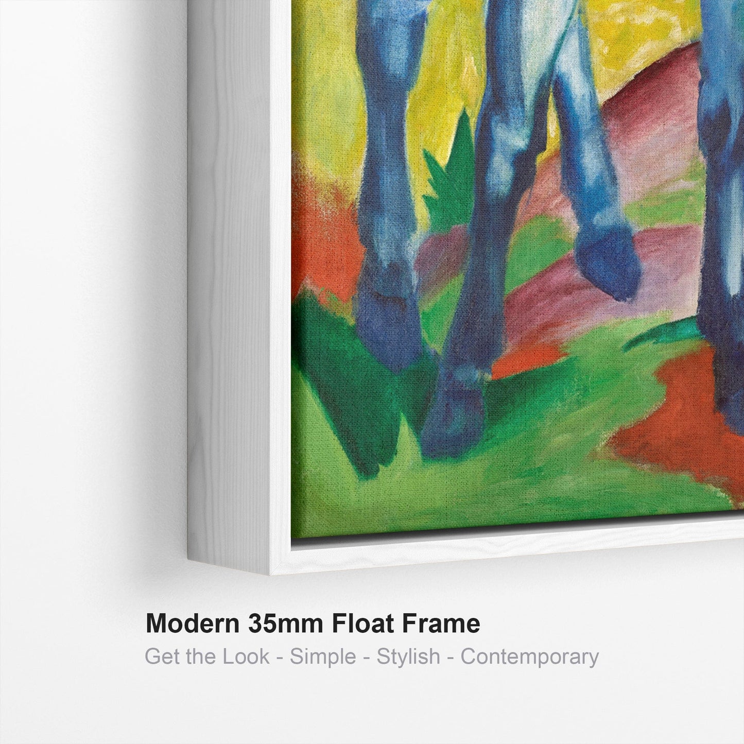 Large Franz Marc Wall Art Framed Canvas Print of Blue Horse Painting