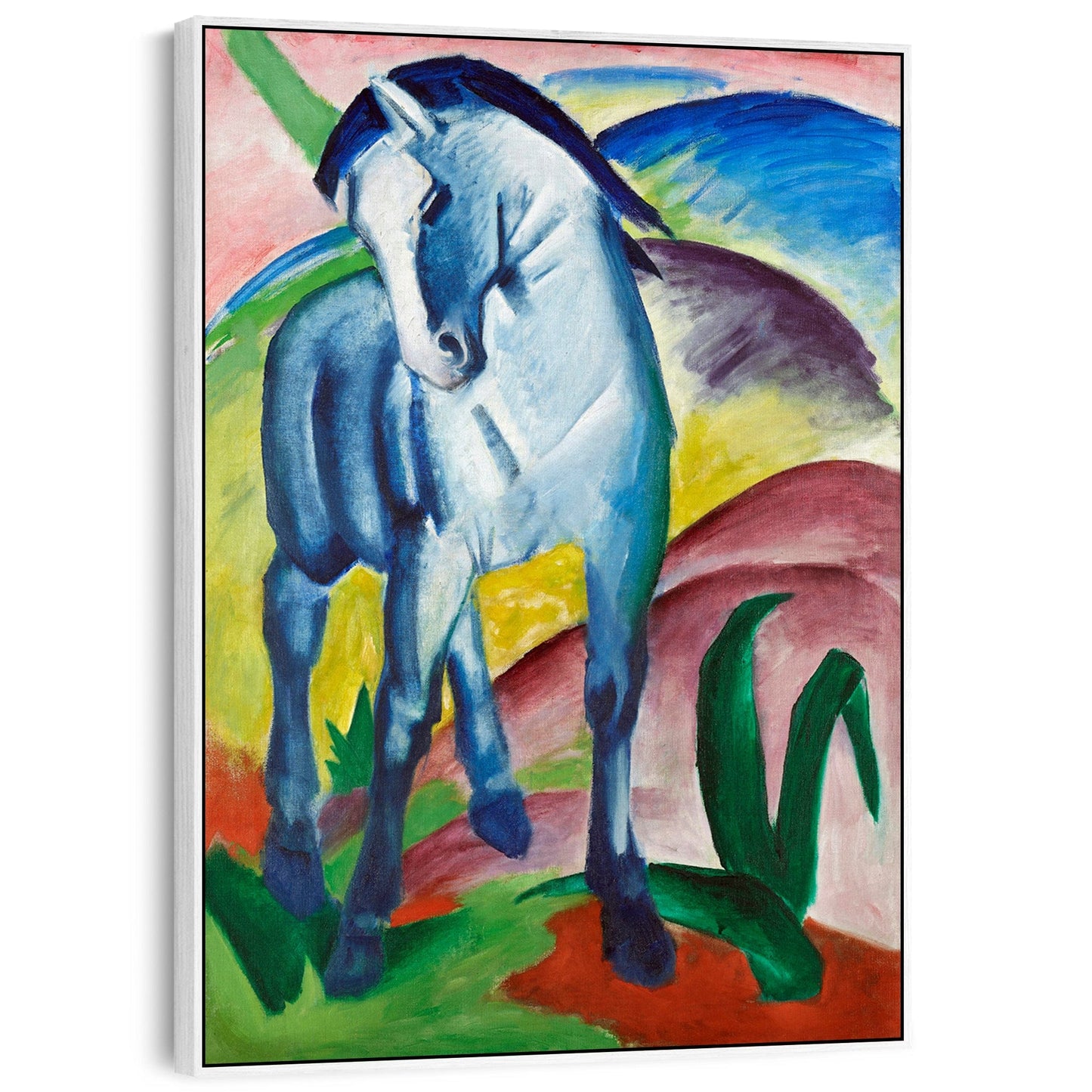 Large Franz Marc Wall Art Framed Canvas Print of Blue Horse Painting