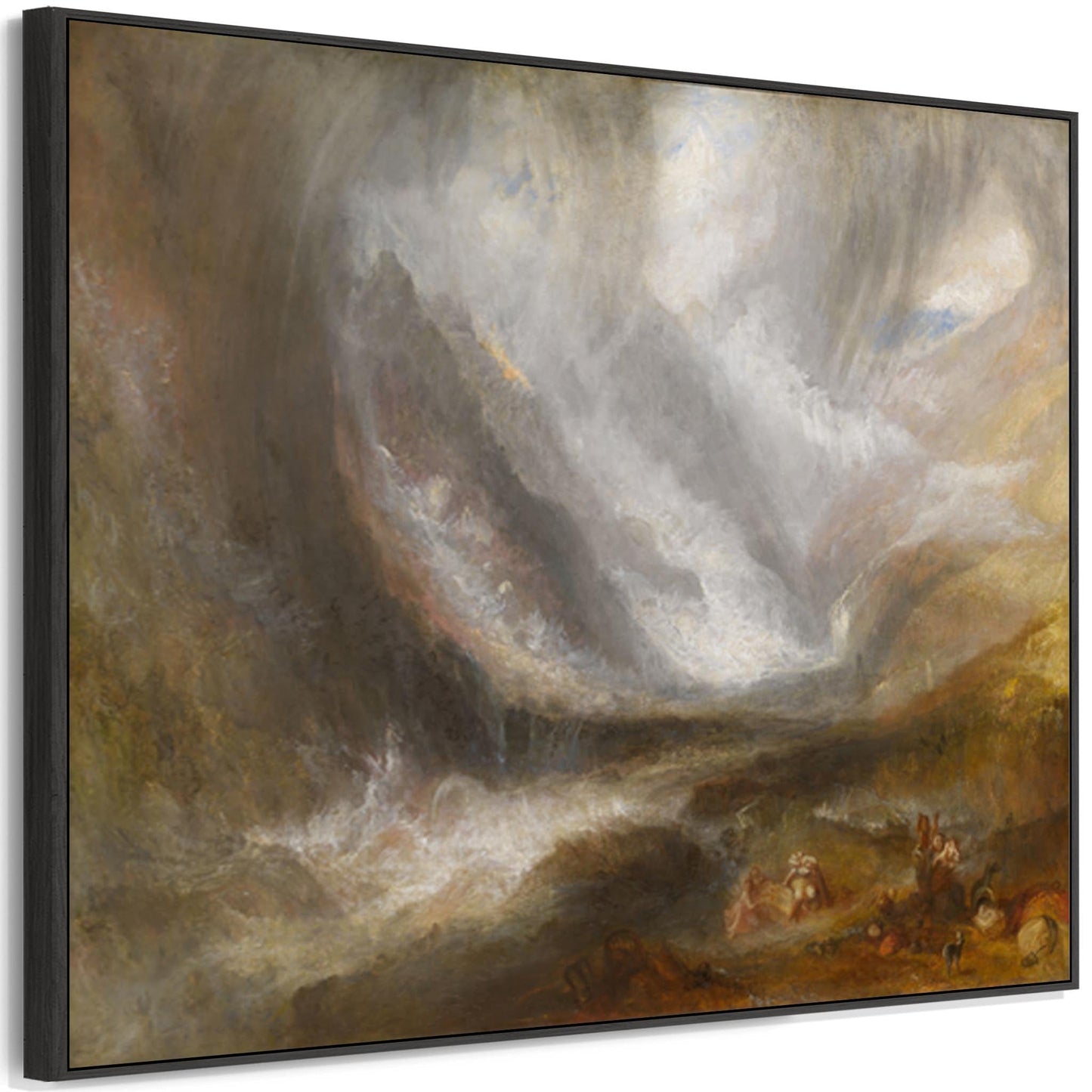 Large JMW William Turner Wall Art Framed Canvas Print Snow Storm Avalanche Landscape Painting