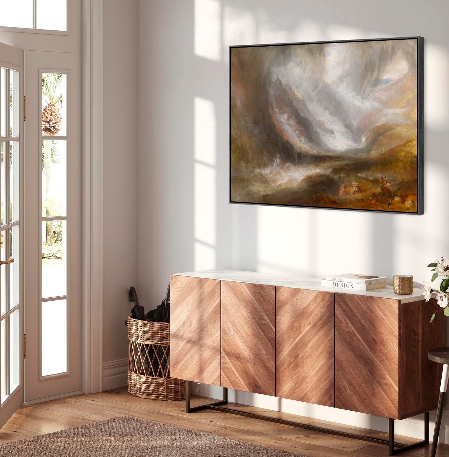 Large JMW William Turner Wall Art Framed Canvas Print Snow Storm Avalanche Landscape Painting