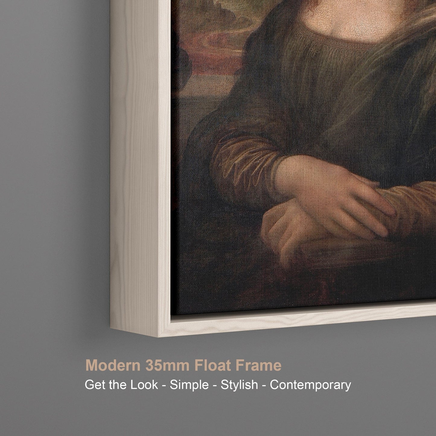 Large Mona Lisa Wall Art Framed Canvas Print of Leonardo da Vinci Painting