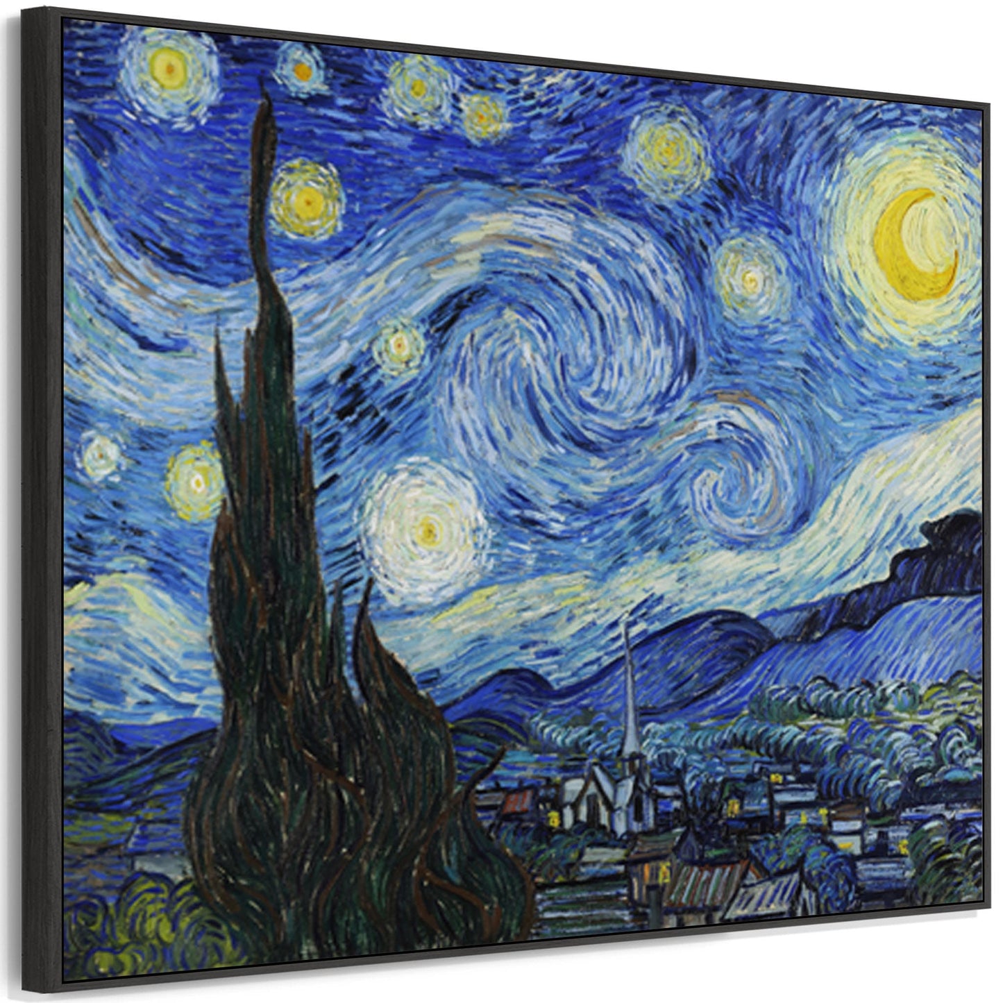 Large Vincent Van Gogh Wall Art Framed Canvas Print of Starry Night Painting