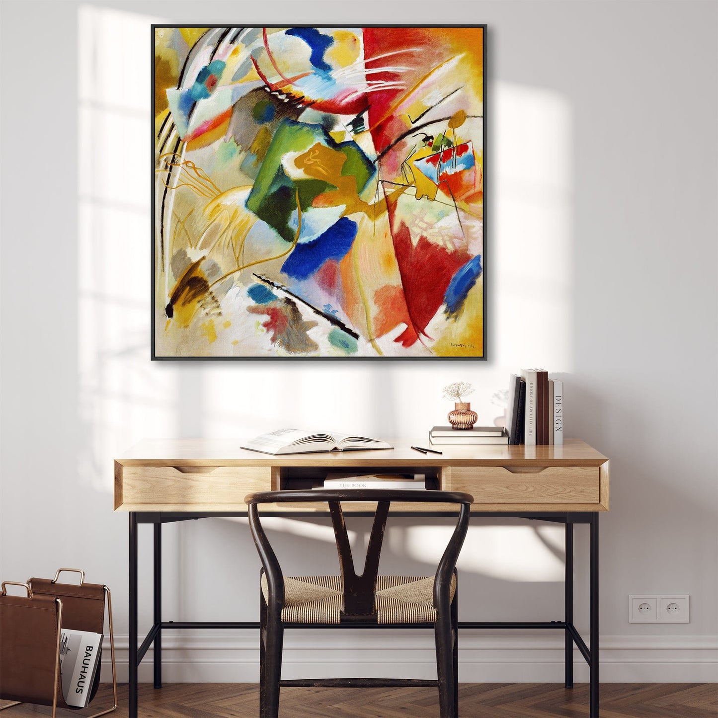 Large Framed Colourful Wall Art for Living Room - Kandinsky Abstract Canvas Print