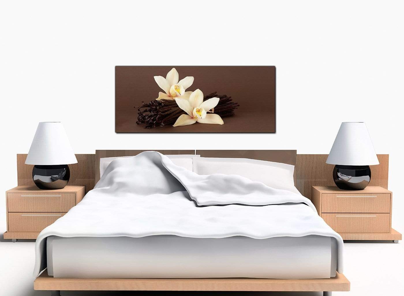Brown and Cream Flower Floral Canvas