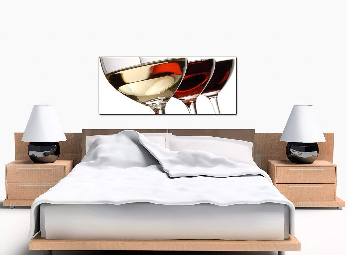 Red White Wine Glasses Kitchen Canvas
