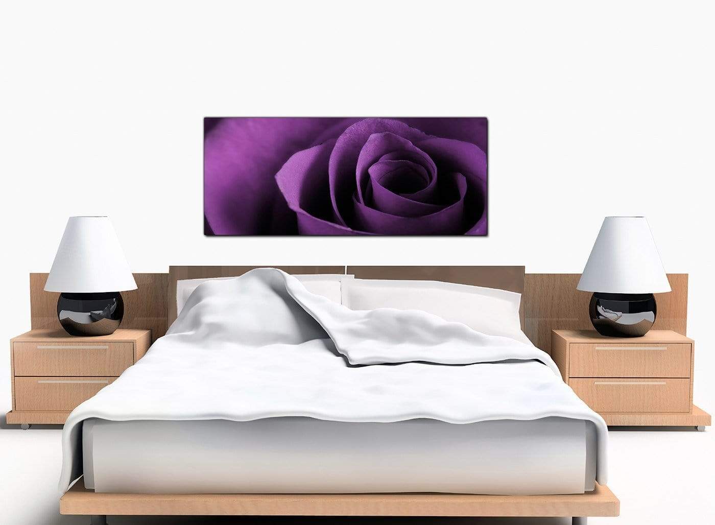 Purple Rose Petal Flower Floral Modern Canvas Art
