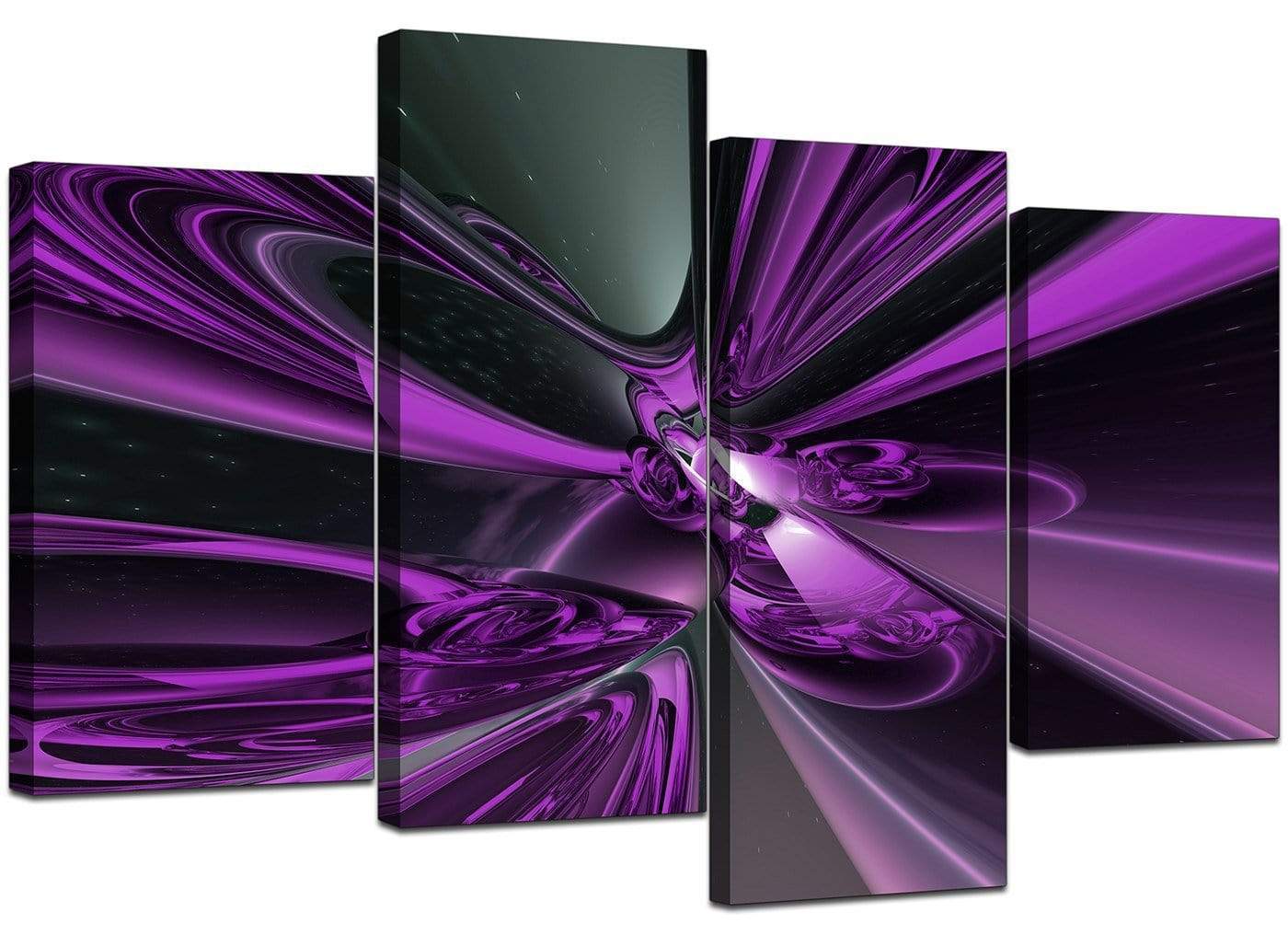 Purple and Black Cyclone Abstract Canvas