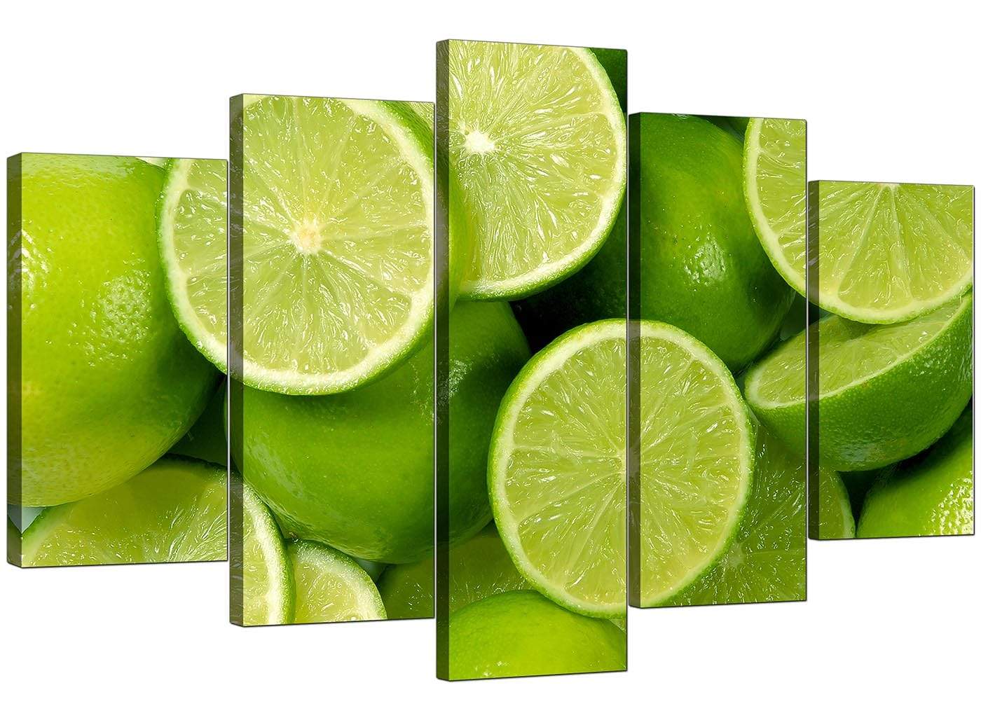 Lime Green Fresh Fruit Kitchen Modern Canvas Art