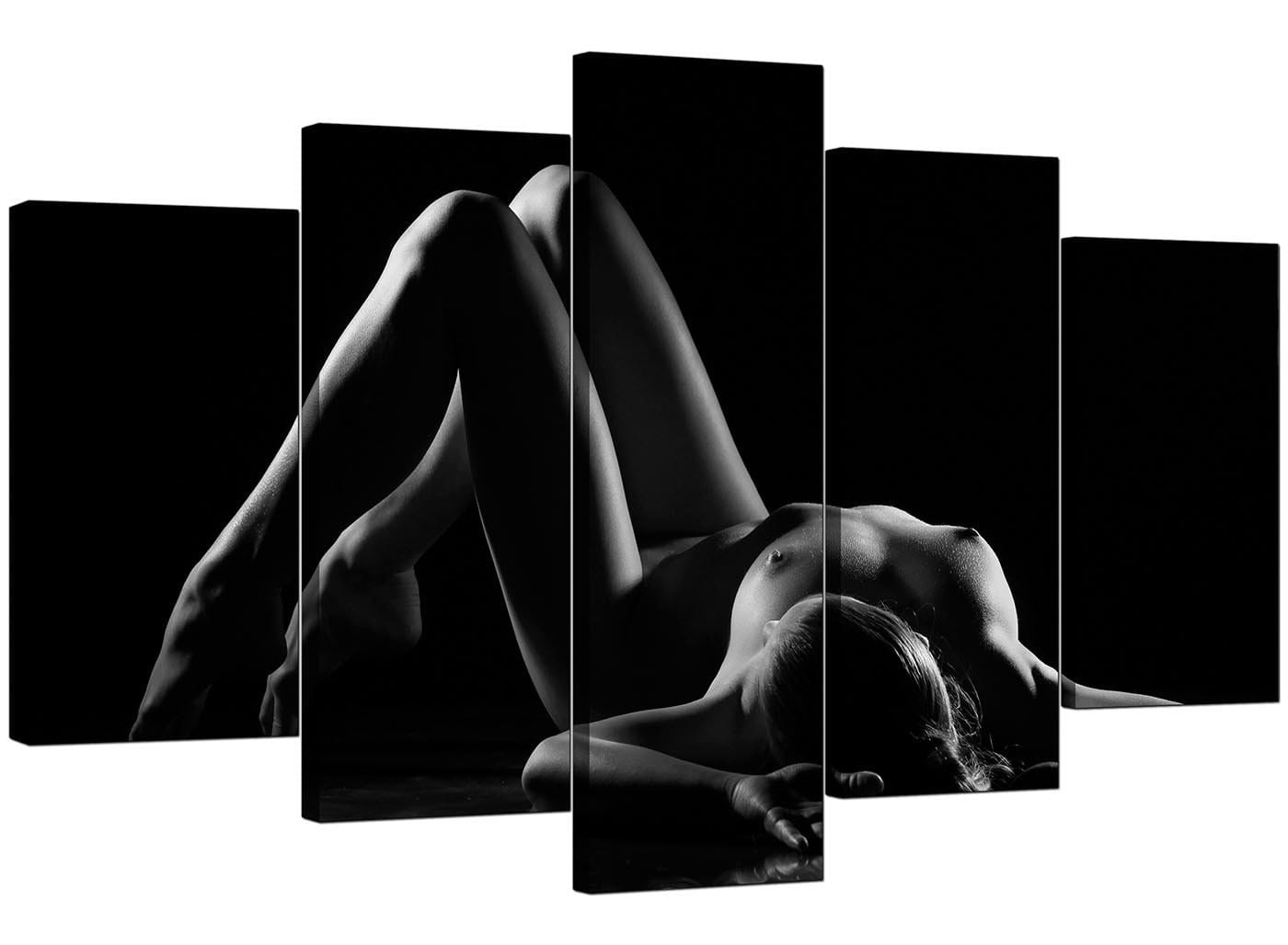 Modern Bedroom Black White Woman Nude Erotic Canvas