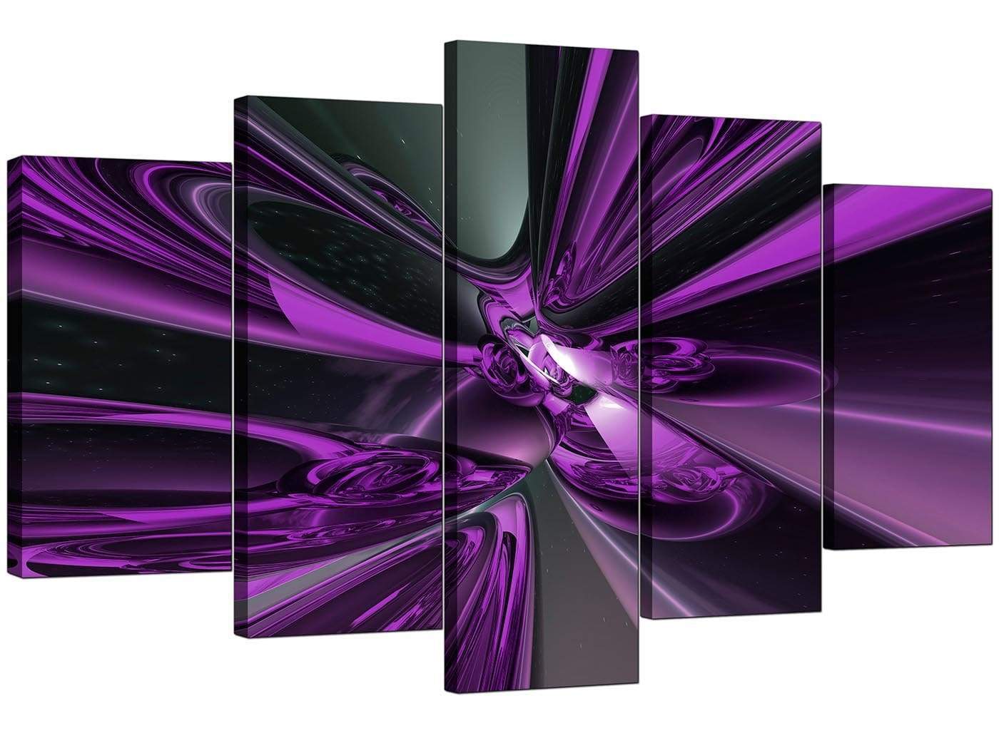 Purple and Black Cyclone Abstract Canvas