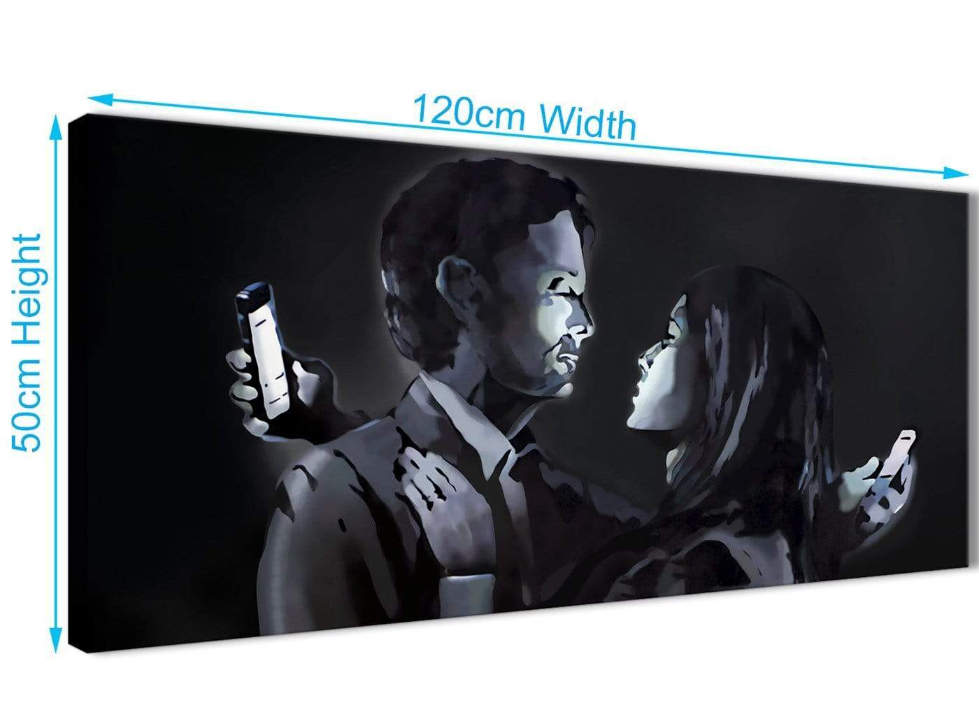 Banksy Mobile Lovers Graffiti Canvas Wall Art