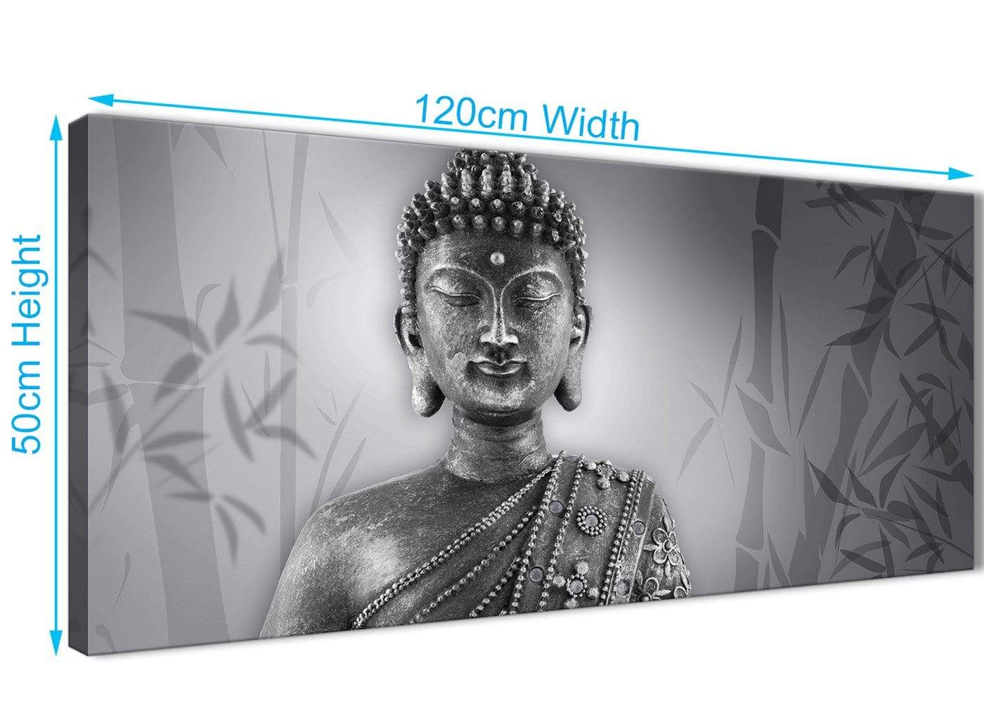 Black and White Buddhism Canvas Wall Art