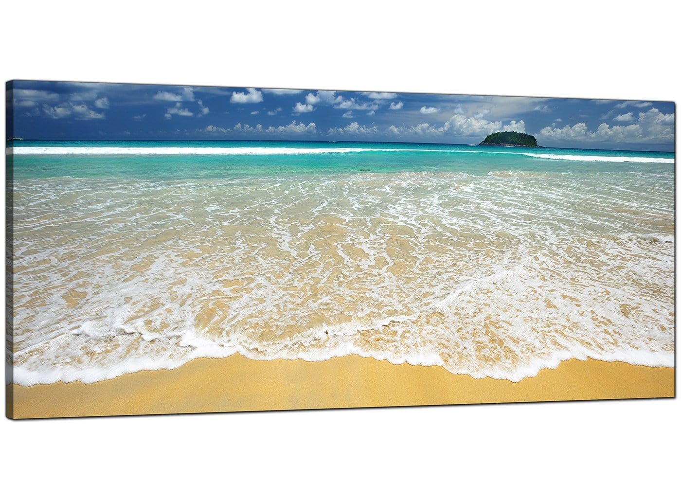Modern Tropical Ocean Sandy Shore Scene Beach Canvas