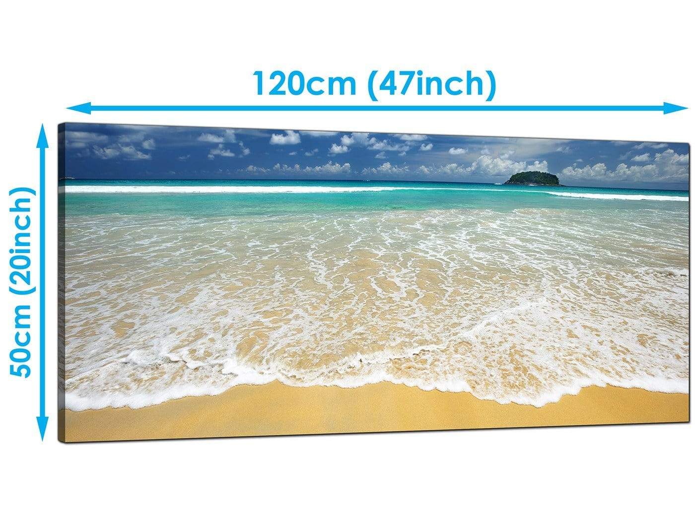 Modern Tropical Ocean Sandy Shore Scene Beach Canvas