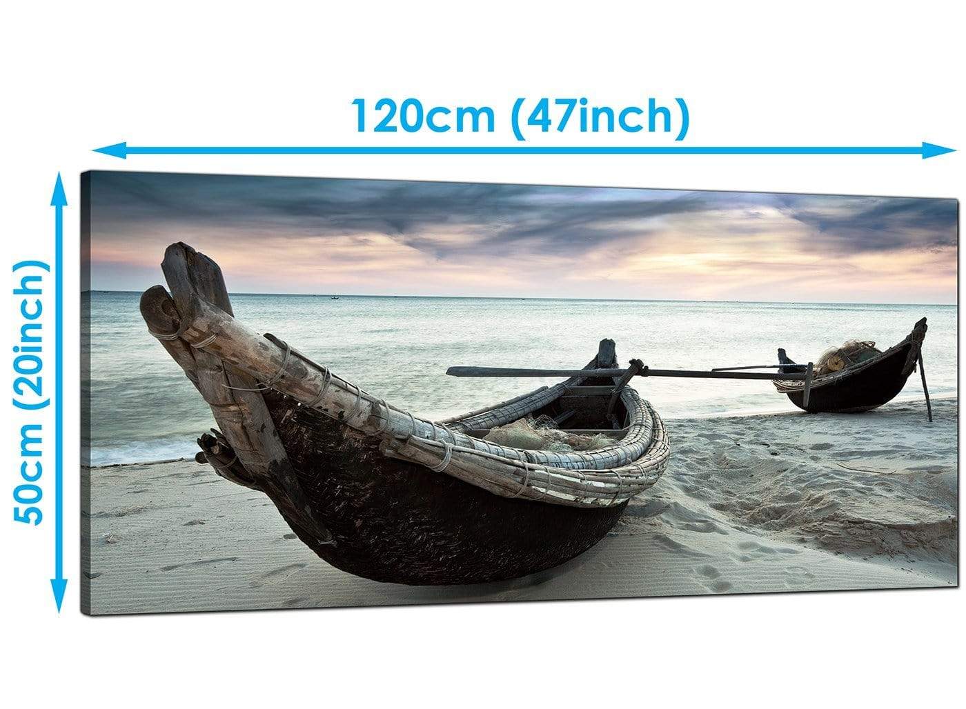 Thailand Fishing Boats Sunset Beach Modern Canvas Art