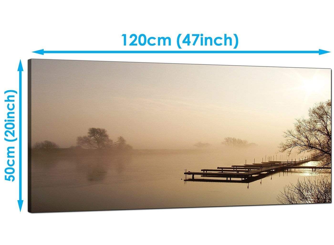 Sepia Brown Sunset Jetty Sunset View Landscape Canvas Art