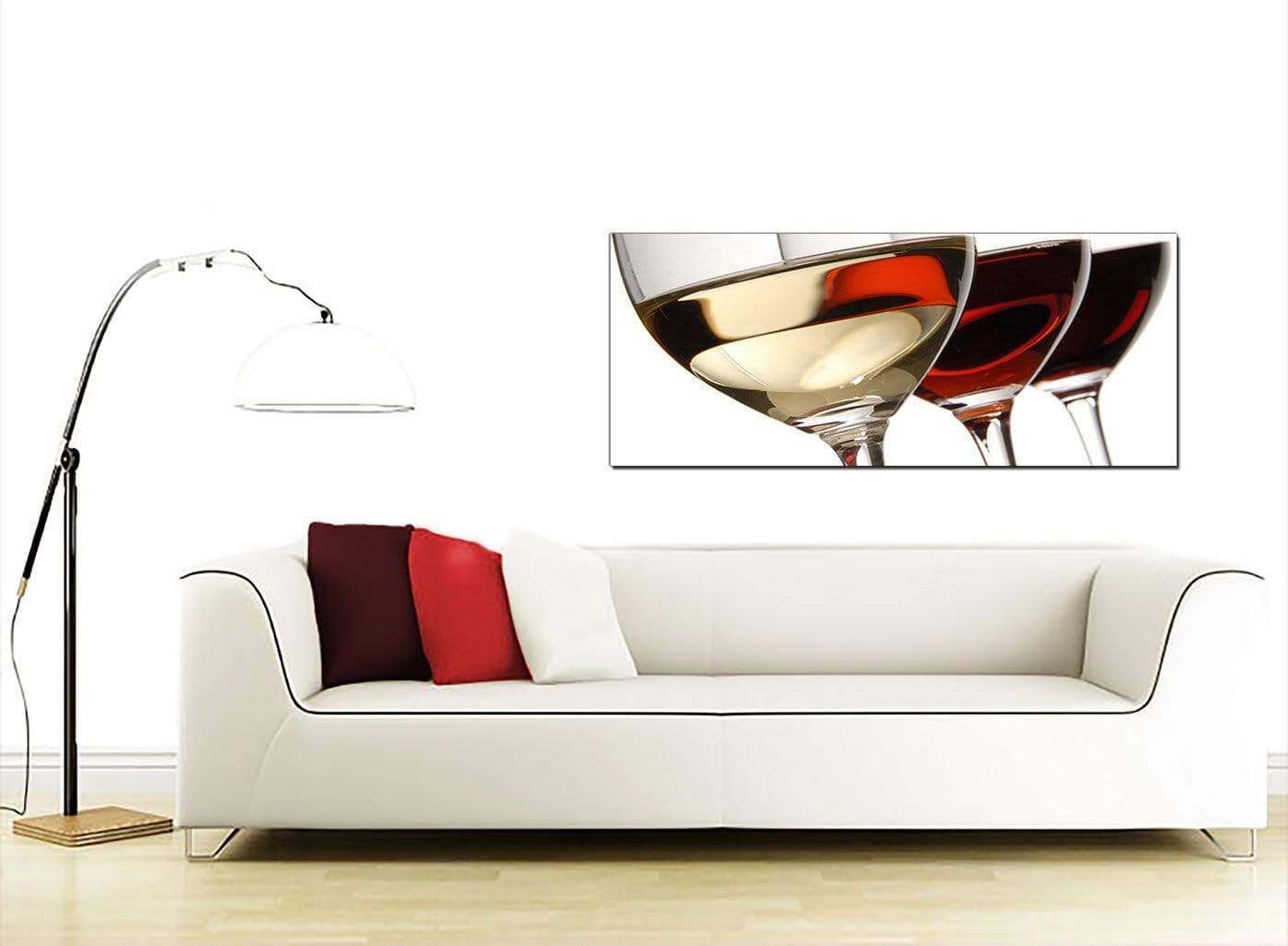 Red White Wine Glasses Kitchen Canvas