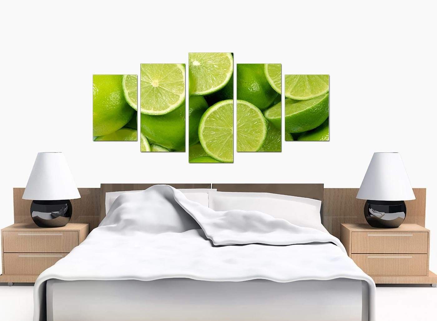 Lime Green Fresh Fruit Kitchen Modern Canvas Art