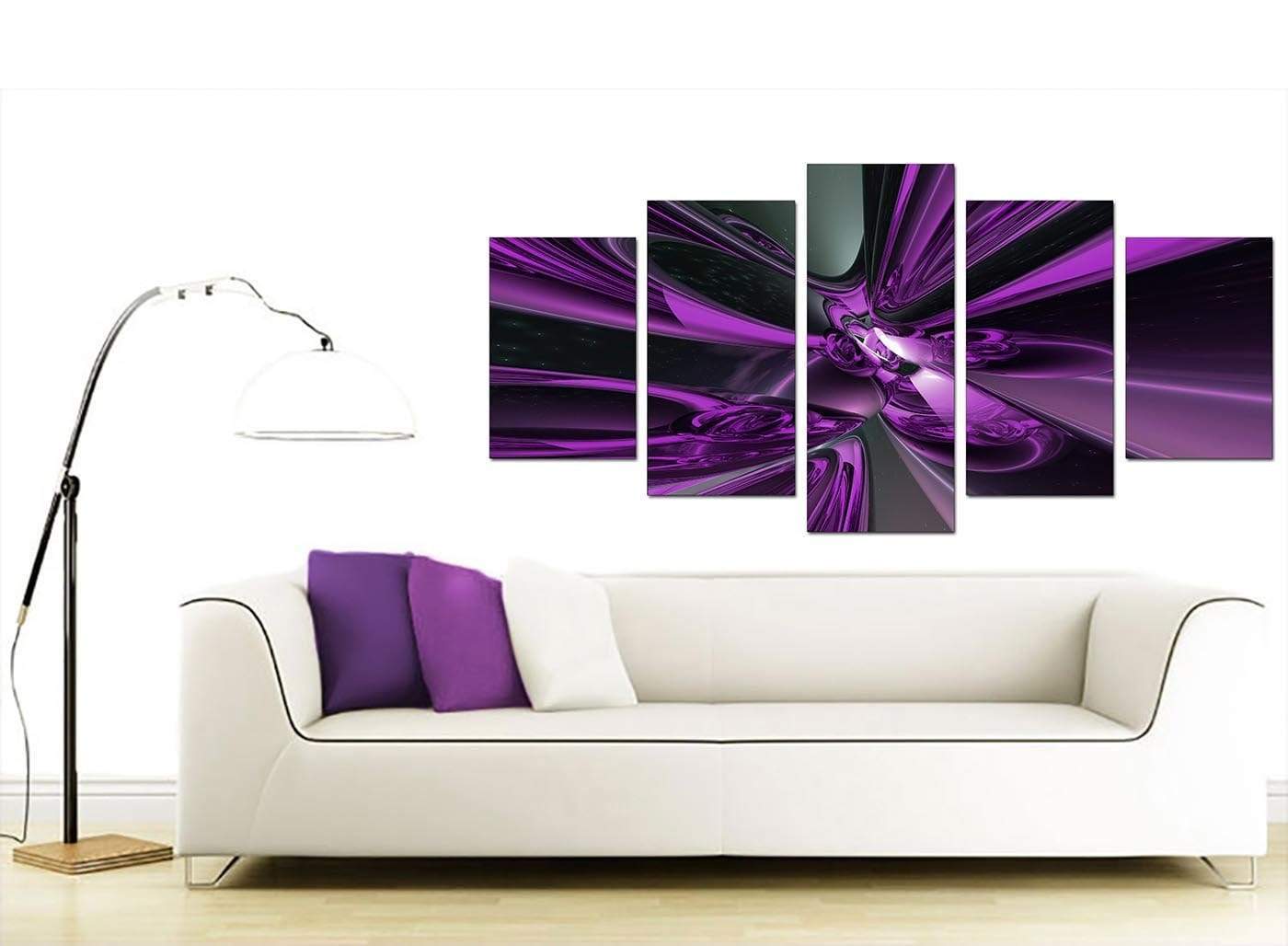 Purple and Black Cyclone Abstract Canvas