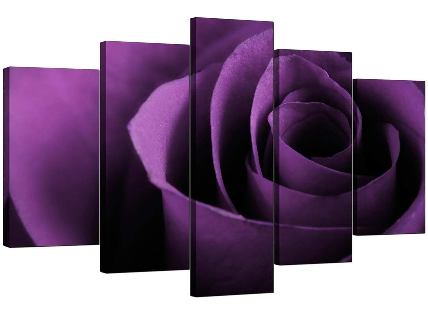 Purple Rose Petal Flower Floral Modern Canvas Art