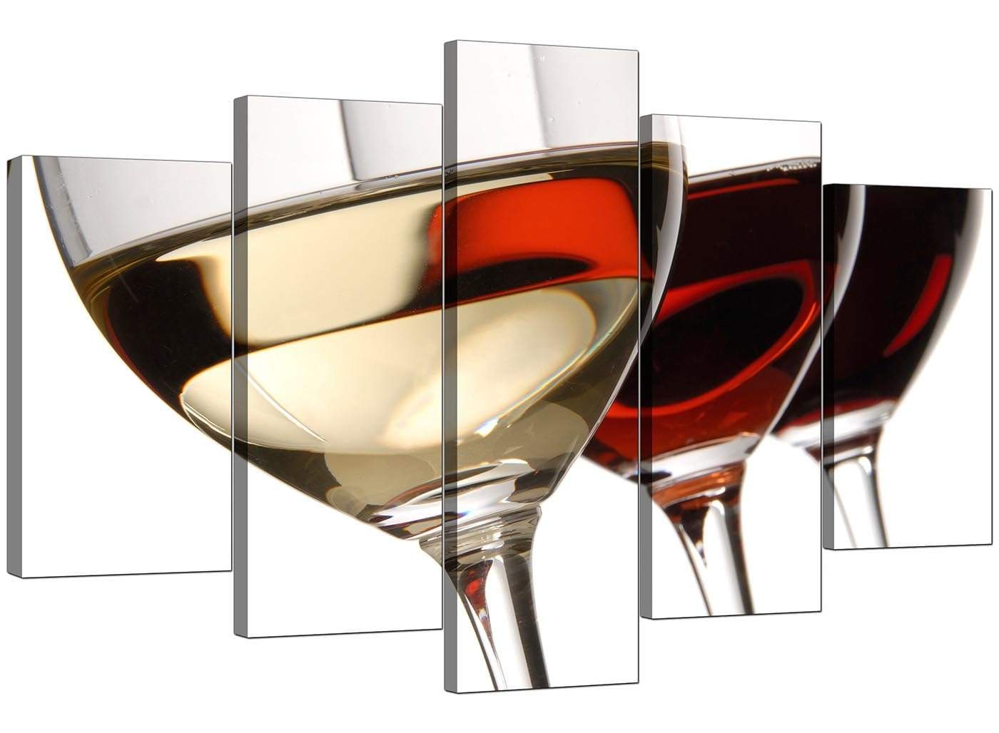 Red White Wine Glasses Kitchen Canvas