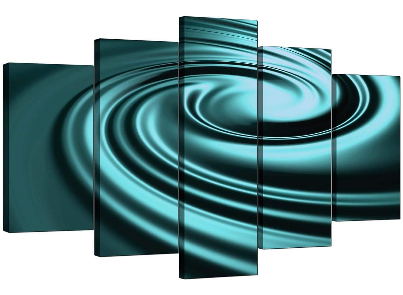 Teal Coloured Swirl Design Abstract Canvas