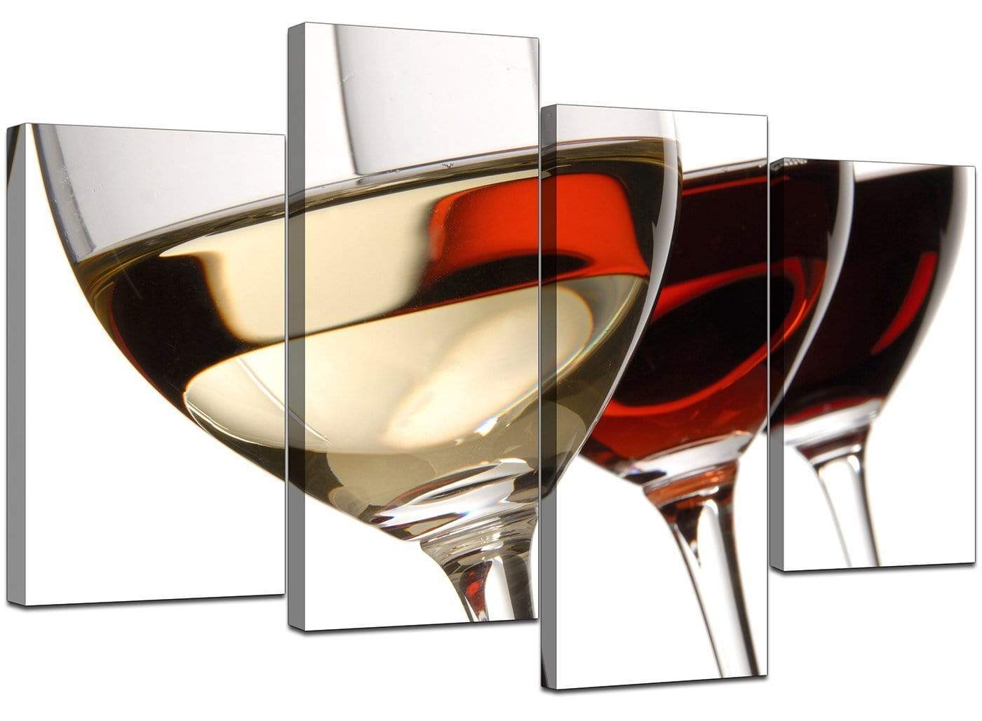 Red White Wine Glasses Kitchen Canvas
